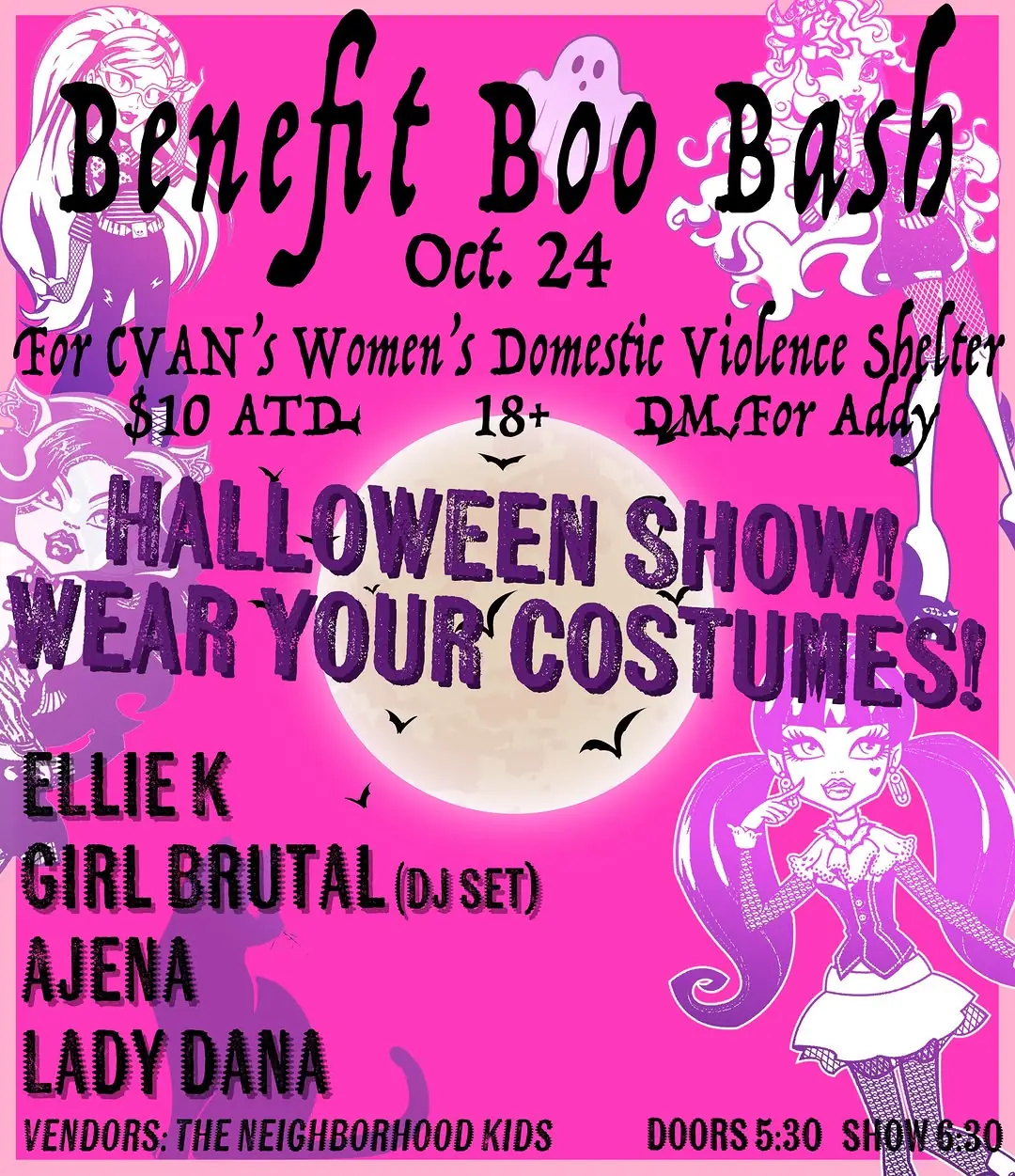 Flyer for Benefit Boo Bash, Sat Oct 24 2026